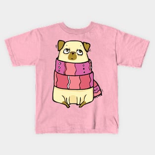 I love Pugs in scarf Kids T-Shirt